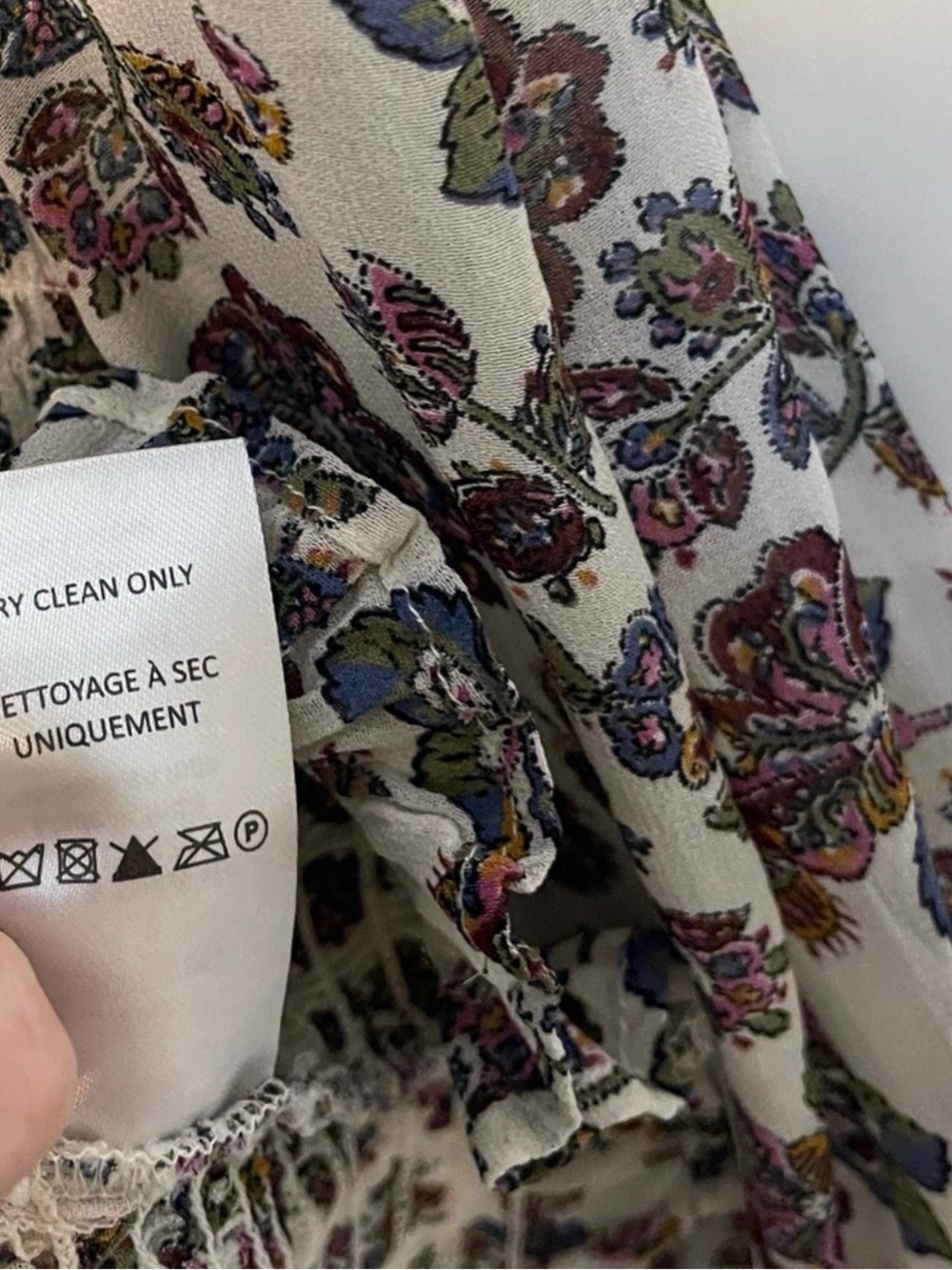 Veronica Beard Kali Cream Floral Smocked Blouse - Picture 5 of 6